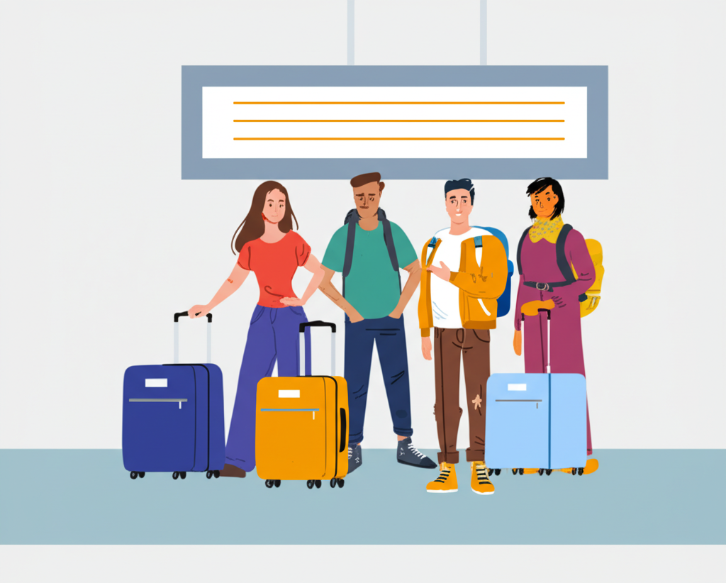 Diverse group of travelers